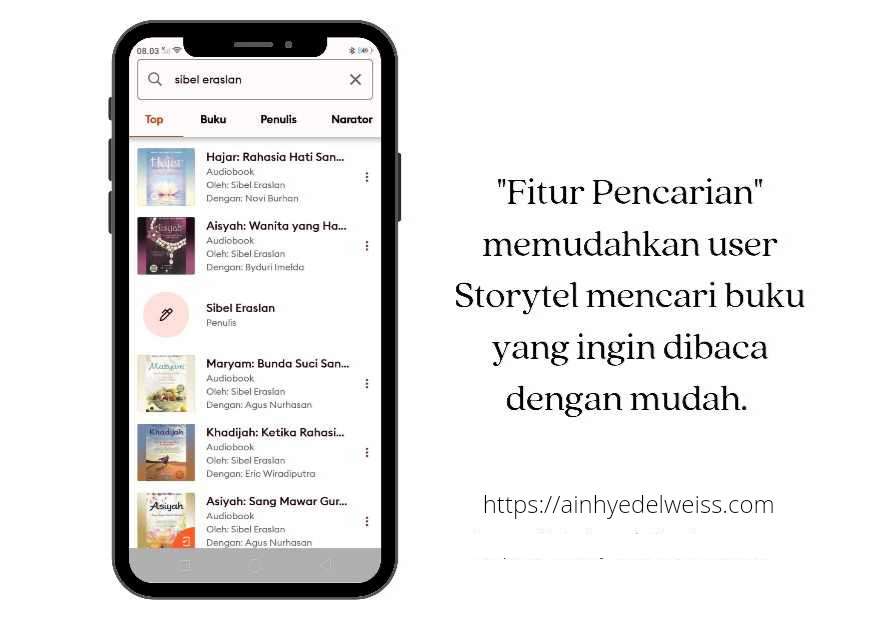 Fitur-fitur aplikasi Storytel